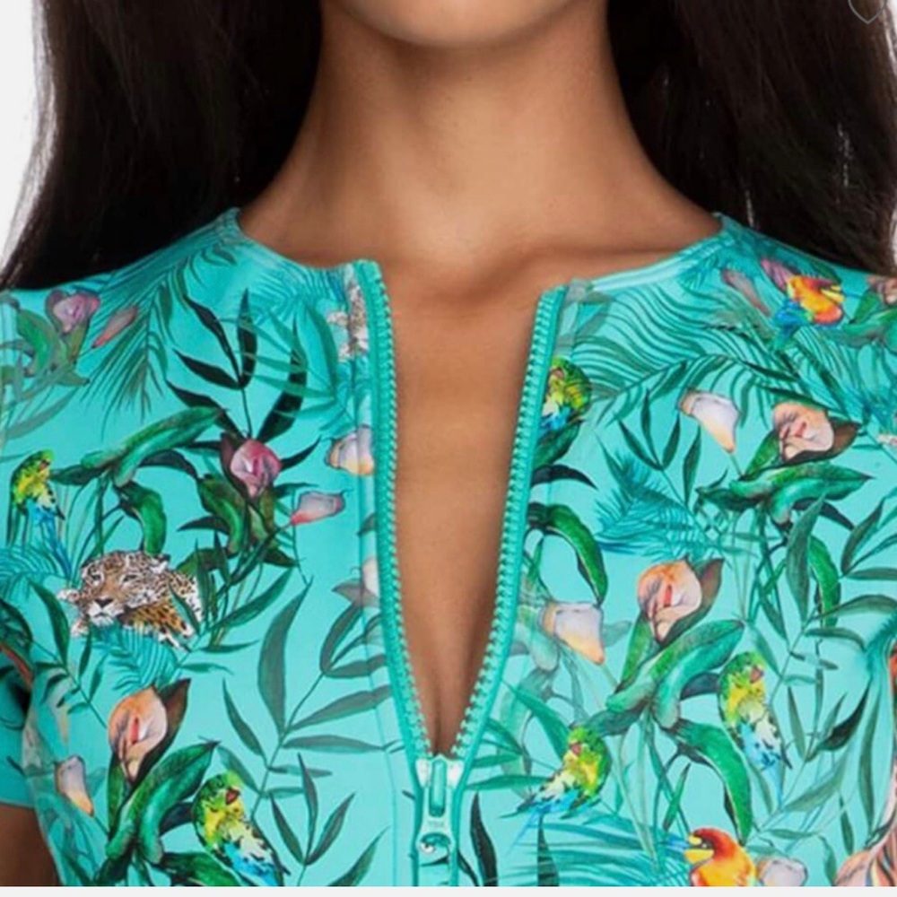 JOHNNY WAS • Tania neoprene jungle print one piece swimsuit - Large - Picture 3 of 14